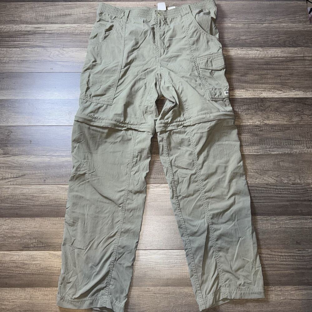 Columbia Convertible Hiking Pants Mens M Khaki Zip Off Cargo Nylon Outdoor Y2k